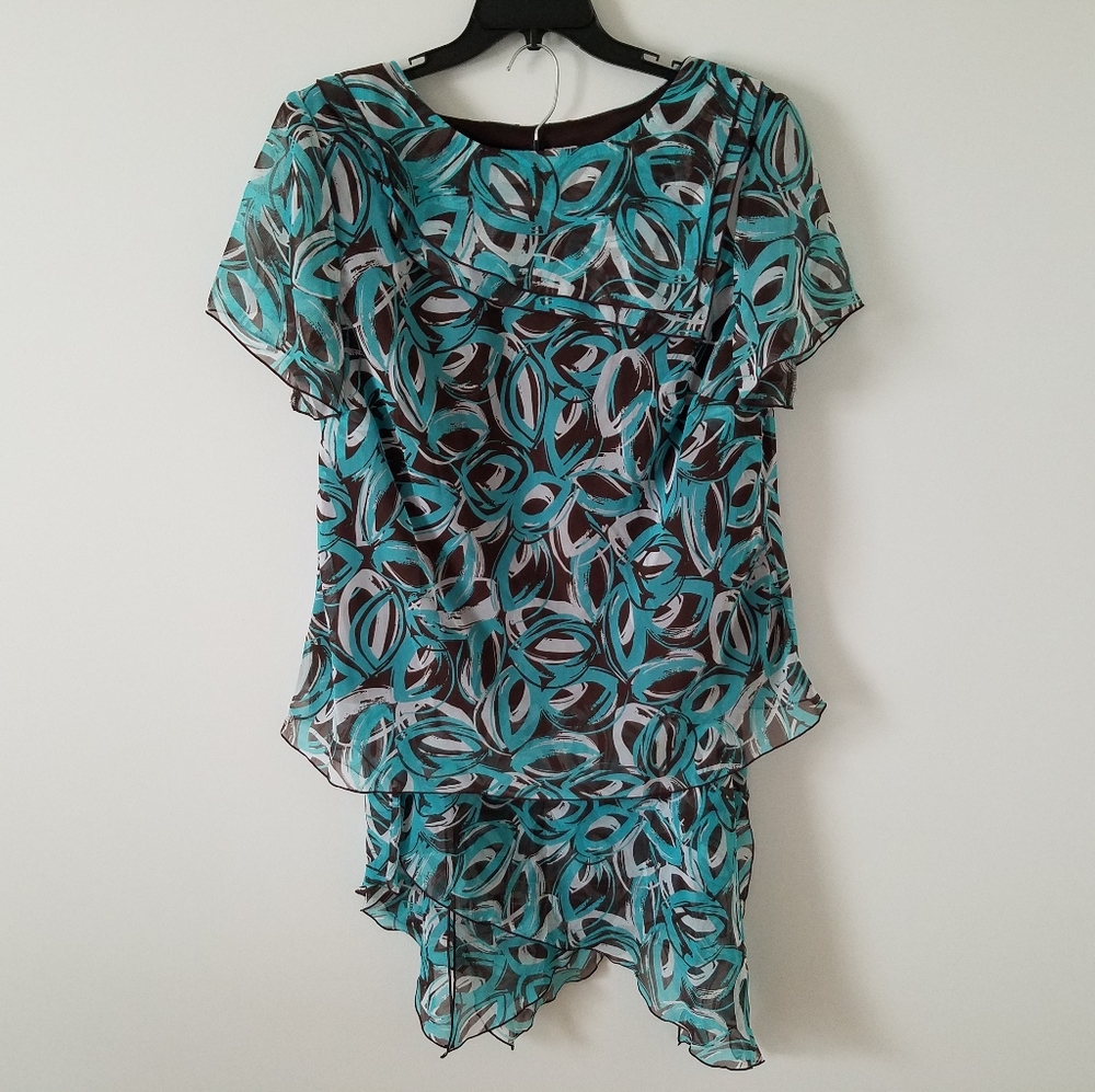 Abstract 2-Piece Skirt Set Size 18W